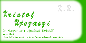 kristof ujszaszi business card